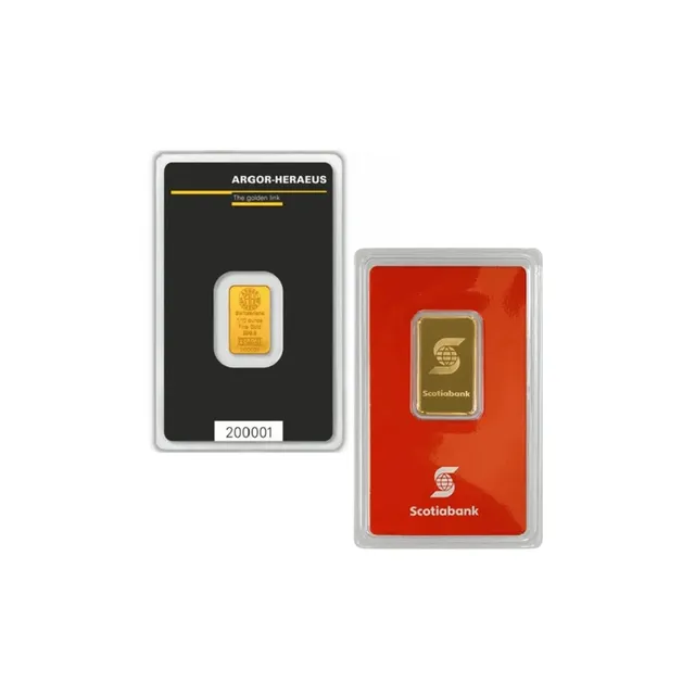 1/10 oz Gold Bar (Inc. Assay Card) – Various Brands — photo 1