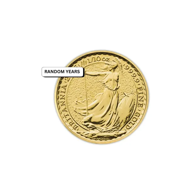 1/10 oz Gold Britannia Coin (Random Year) (Circulated) (Un-sealed) – Royal Mint UK — photo 1