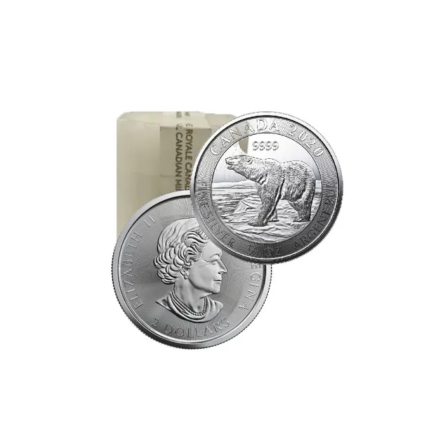1/2 oz. Silver Polar Bear Tube (20 Pcs) (Circulated) (Random year) – Royal Canadian Mint — photo 1