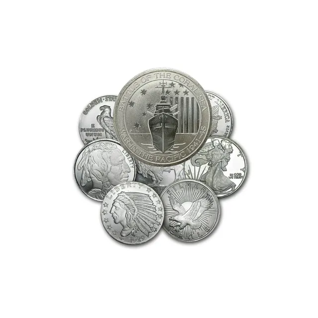 1/2 oz Silver Round (Random Mint & Design) (Circulated) — photo 1