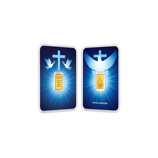 1 Gram Blessings of Jesus Christ Gold Bar(Dove & Cross TEP) — photo 1