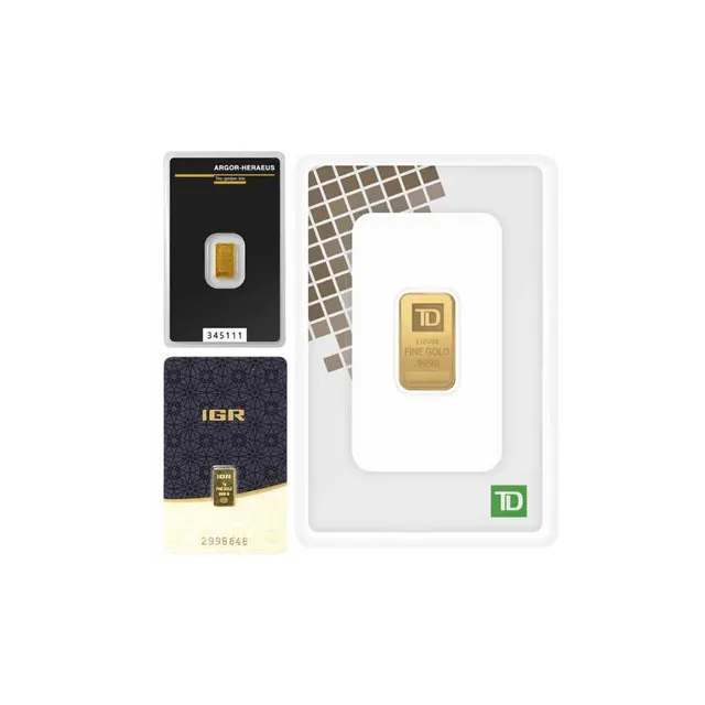 1 Gram Gold Bar (Inc. Assay Card) (Circulated) – Assorted Brands — photo 1