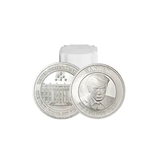 1 oz Donald Trump Wanted Mugshot Silver Round Tube (20 Pcs) | Silvertowne Mint