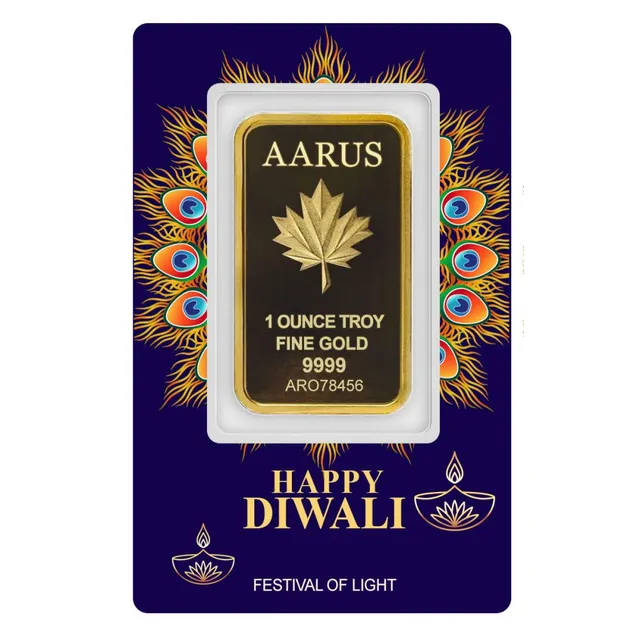 1 oz Gold Aarus Happy Diwali Bar — photo 1