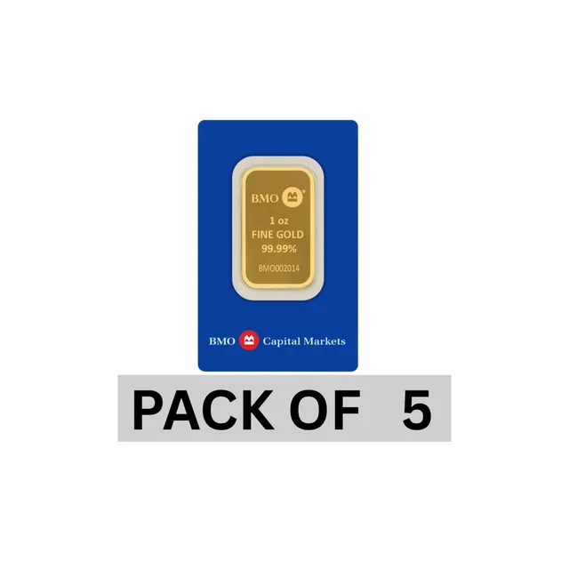 1 Oz Gold Bar Bank of Montreal (Inc. Assay Card) (Pack of 5) – Rand Refinery — photo 1
