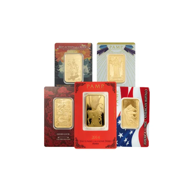 1 oz Gold Bar (Inc. Assay Card) (Assorted Designs) (Circulated) – Pamp Suisse — photo 1