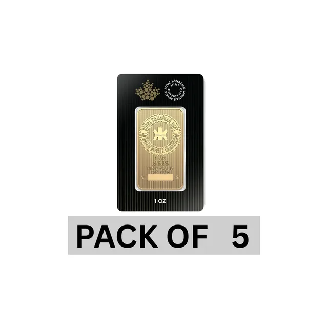 1 oz Gold Bar (Inc. Assay Card) (Pack Of 5) – Royal Canadian Mint — photo 1