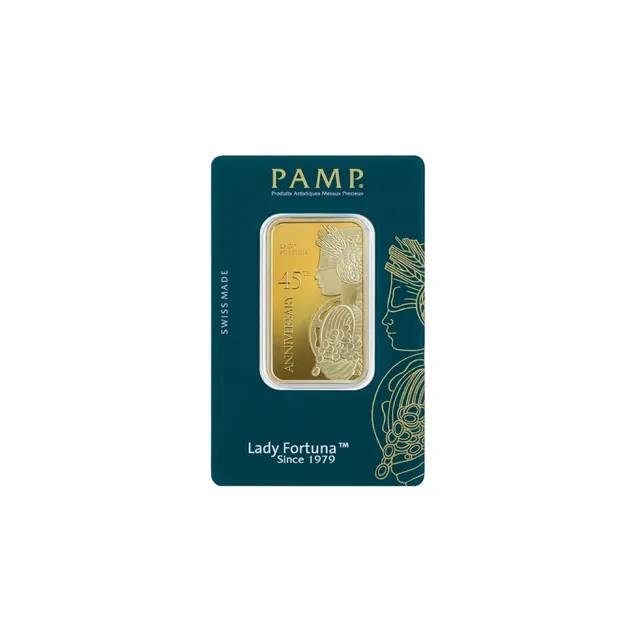 1 oz Lady Fortuna™ 45th Anniversary Gold Bar – PAMP Suisse — photo 1