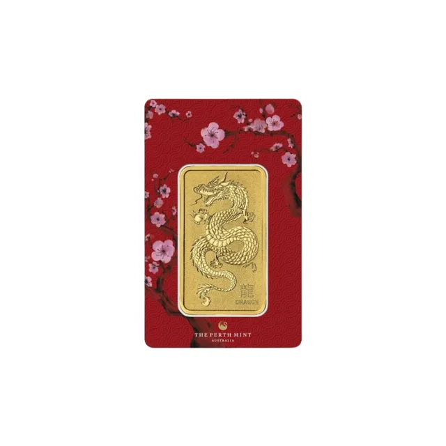 1 Oz Lunar Dragon Gold Bar (Inc Assay Card) (Circulated) – Perth Mint — photo 1