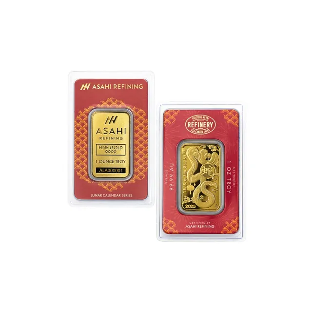 1 Oz Lunar Snake Gold Bar (Inc Assay Card) – Asahi Refining — photo 1
