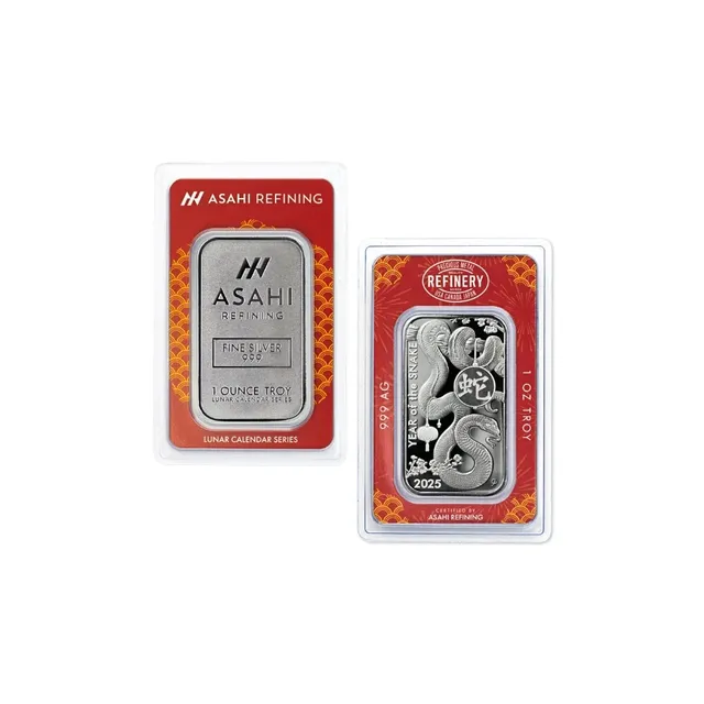 1 Oz Lunar Snake Silver Bar (Inc Assay Card) – Asahi Refining — photo 1