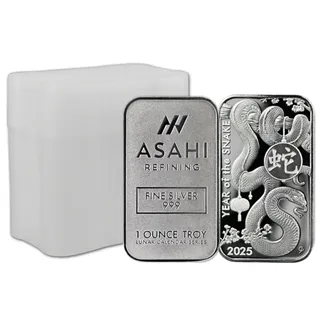 1 oz Lunar Snake Silver Bar Tube (20 Pcs) – Asahi Refining