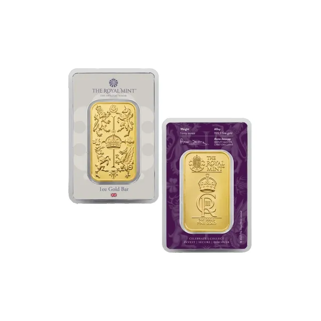 1 oz Royal Celebration Gold Bar (Inc. Assay Card) – The Royal Mint UK — photo 1