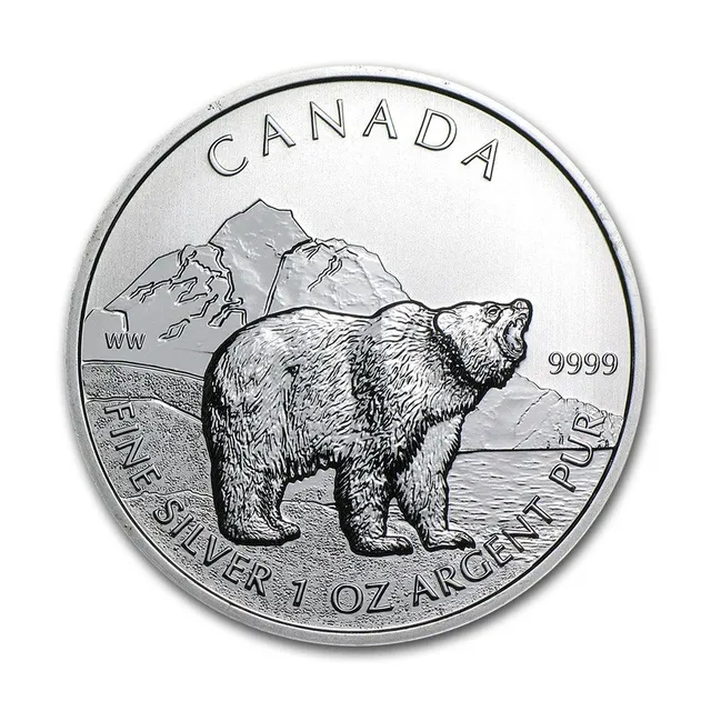 1 Oz Silver 2011 Wildlife Series Grizzly Coin — photo 1