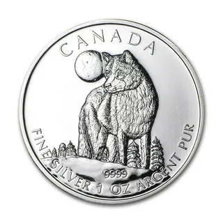 1 Oz Silver 2011 Wildlife Series Wolf Coin