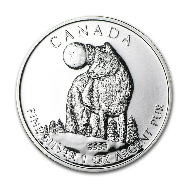 1 Oz Silver 2011 Wildlife Series Wolf Coin — photo 1