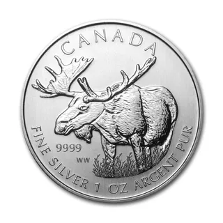 1 Oz Silver 2012 Wildlife Series Moose Coin