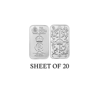 1 Oz Silver Celebration Bar Sheet (Sealed) (20 Pcs) – Royal Mint UK
