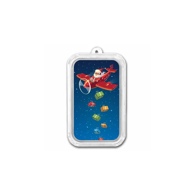 1 Oz Silver Colorized Airplane Santa Bar – APMEX — photo 1