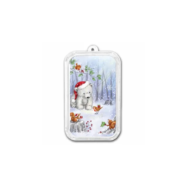 1 Oz Silver Colorized Baby Polar Bear Bar – APMEX — photo 1