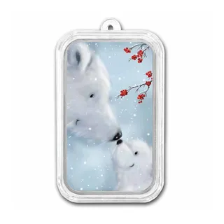 1 Oz Silver Colorized Polar Bears Wintery Scene Bar – APMEX