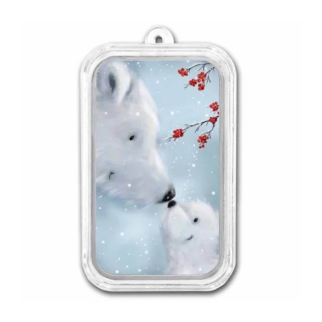 1 Oz Silver Colorized Polar Bears Wintery Scene Bar – APMEX — photo 1