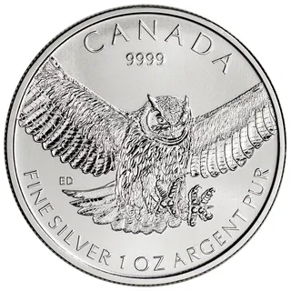 1 Oz Silver Great Horned Owl