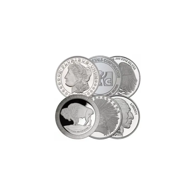 1 oz Silver Round (Random Mint & Design) (100 Pcs) (Circulated) — photo 1