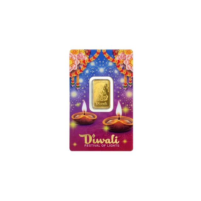 10 gram Diwali Lakshmi Festival of Lights Gold Bar (Inc. Assay Card) – PAMP Suisse — photo 1