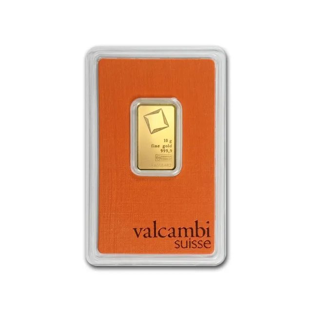 10 Gram Gold Bar (Inc. Assay Card) – Valcambi Suisse — photo 1