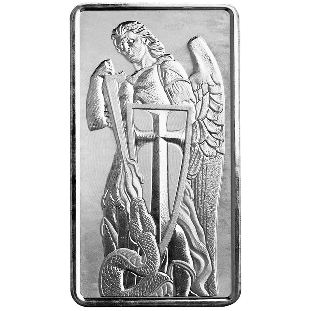 10 Oz Silver Archangel Michael Bar – Scottsdale Mint — photo 1