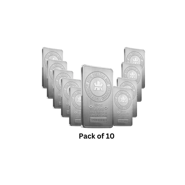 10 oz Silver Bar Bundle (100 Oz) (Sealed) – Royal Canadian Mint — photo 1