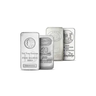 10 oz Silver Bar Unsealed (Circulated) – Various Brands
