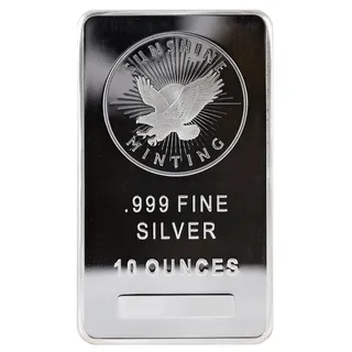 10 Oz Silver Sunshine Minting Bar