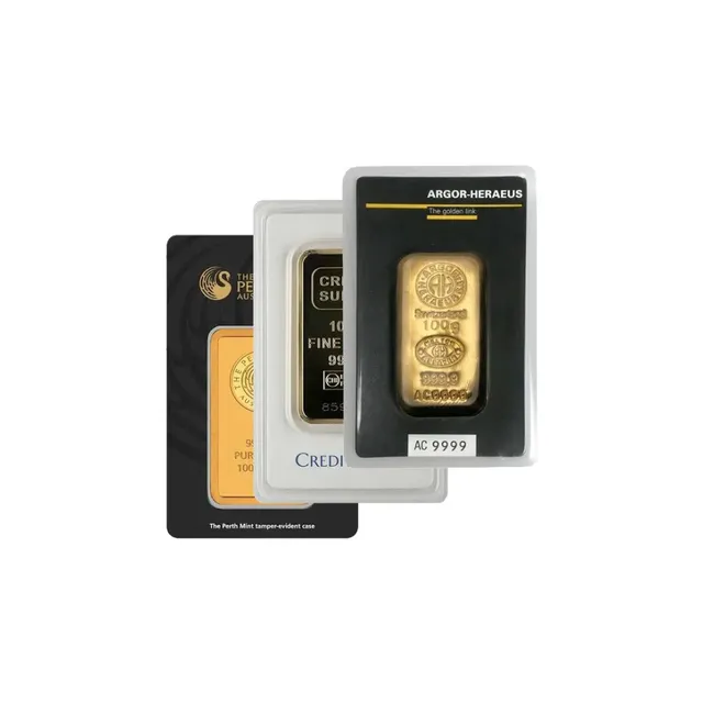 100 Gram Gold Bar (Circulated) ( Inc. Assay Card ) – Various Mints — photo 1