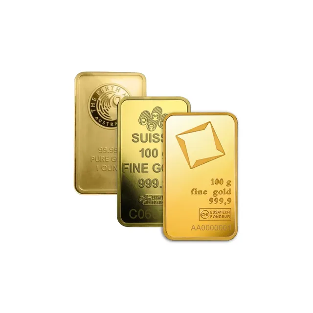 100 Gram Gold Bar (Circulated) (Unsealed) – Assorted Brand — photo 1