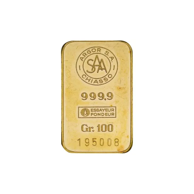 100 gram Gold Bar Unsealed (Circulated) – Argor SA Chiasso — photo 1