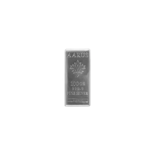 100 oz Aarus Cast Silver Bar (NOT LBMA APPROVED) — photo 1