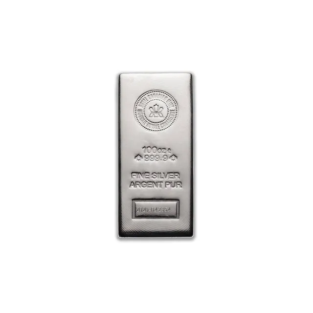 100 oz Silver Bar (Circulated) – Royal Canadian Mint — photo 1