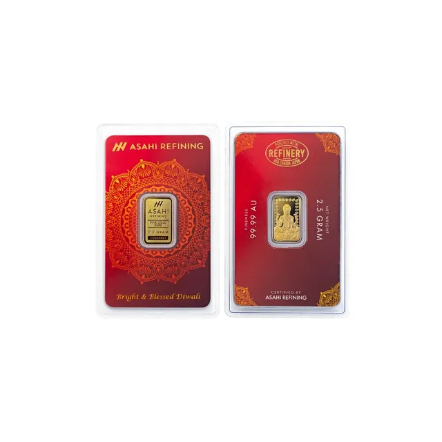 2.5 Gram Diwali Lakshmi Gold Bar – Asahi Refining — photo 1