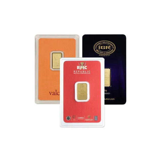 2.5 Gram Gold Bar (Inc. Assay Card) (Circulated) – Assorted Brands — photo 1