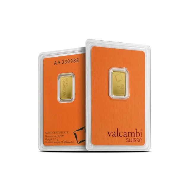 2.5 Gram Gold Bar (Inc. Assay Card) – Valcambi Suisse — photo 1