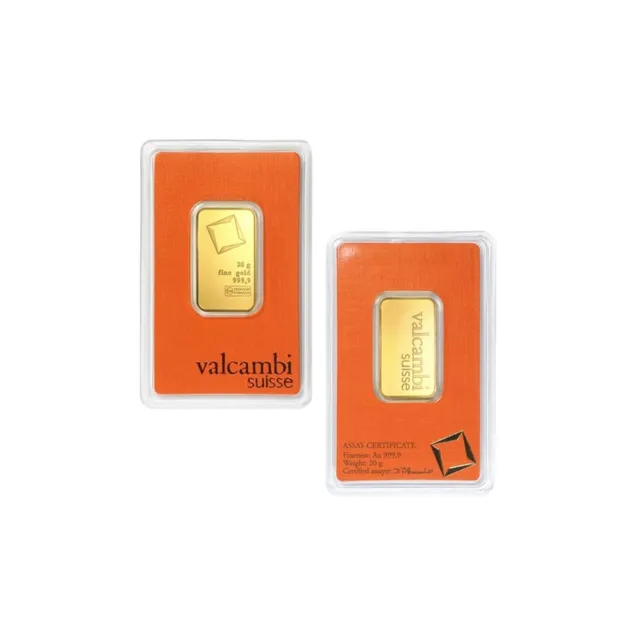 20 Gram Gold Bar (Inc Assay Card) (Circulated) – Valcambi Suisse — photo 1