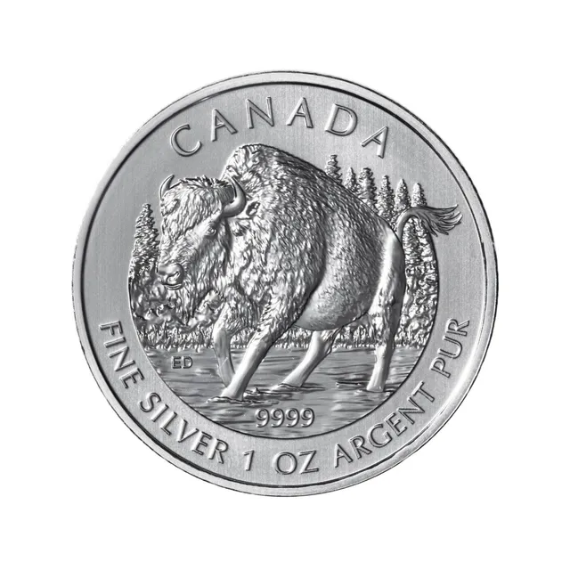 2013 1 Oz Silver Wildlife Series Bison Coin – Royal Canadian Mint — photo 1