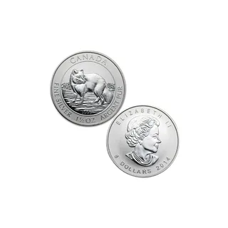 2014 1.5 oz Arctic Fox Silver Coin(Circulated) – Royal Canadian Mint