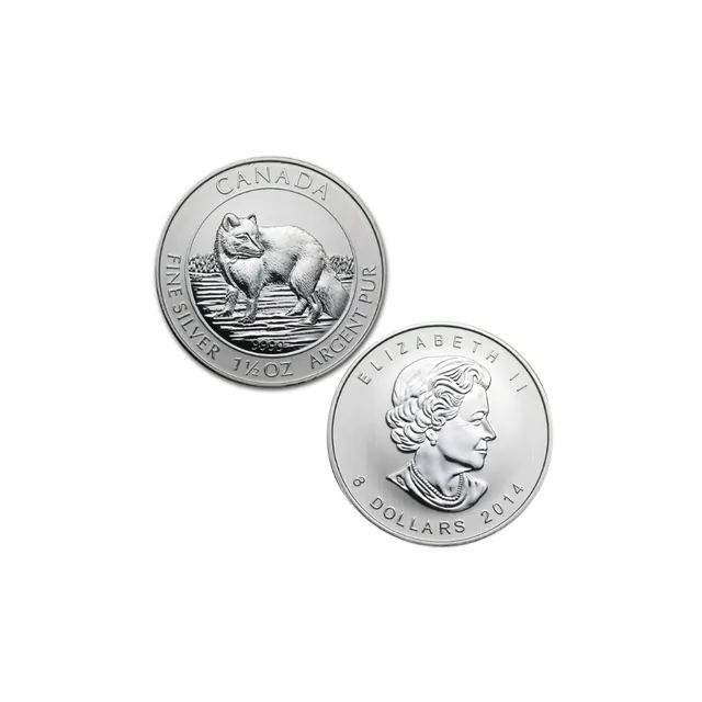 2014 1.5 oz Arctic Fox Silver Coin(Circulated) – Royal Canadian Mint — photo 1
