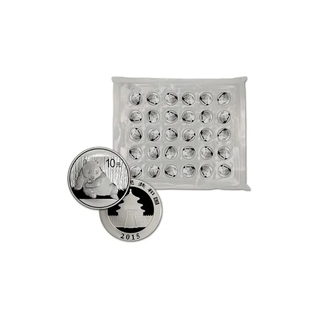 2015 1 Oz Silver Chinese Panda Sheet (30 Pcs) (Inc. Capsule) (Circulated) – Chinese Mint — photo 1