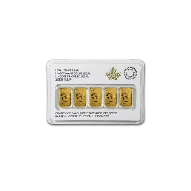 2016 Canada 1/10 Oz Gold 5-Bar Sheet (In Assay) – Royal Canadian Mint — photo 1