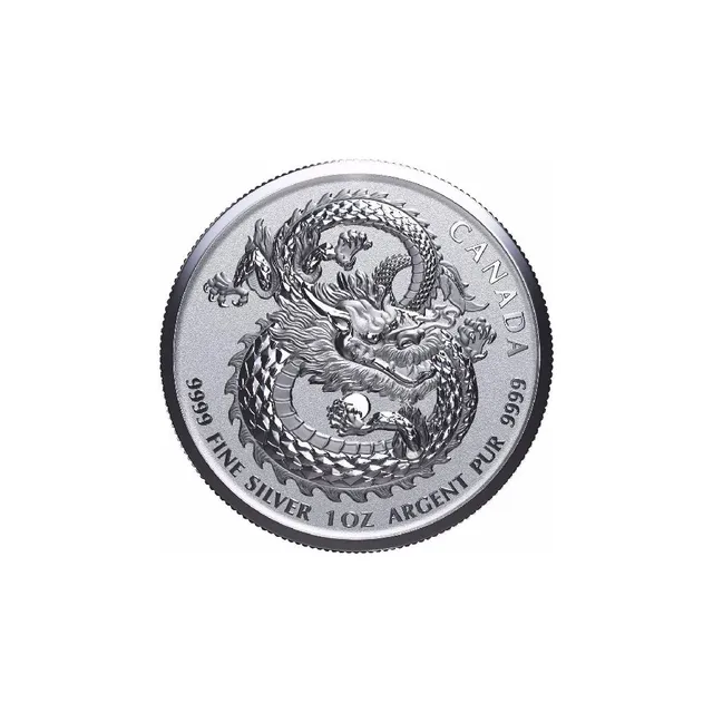 2018 1 Oz Pure Silver High Relief Lucky Dragon Coin – Royal Canadian Mint — photo 1