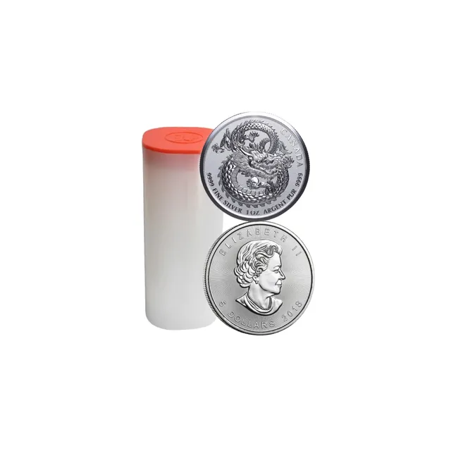 2018 1 Oz Pure Silver High Relief Lucky Dragon Coin Tube (25 Pcs) – Royal Canadian Mint — photo 1